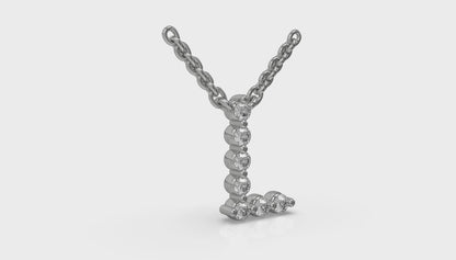 Diamond Alphabet Pendant Necklace, L