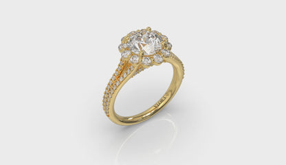 Floral Halo Engagement Ring