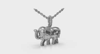 Diamond Elephant Pendant