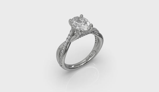 Entwined Oval Hidden Halo Engagement Ring