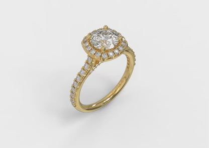 Timeless Euro Halo Round Engagement Ring
