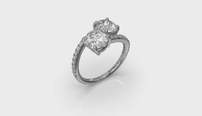 Kissing Round Diamonds Two Stone Engagement Ring