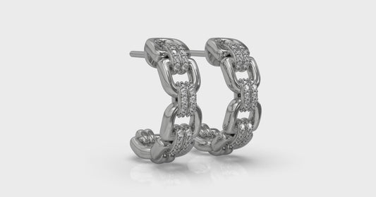 Linked Curves with Diamond Accent Earrings