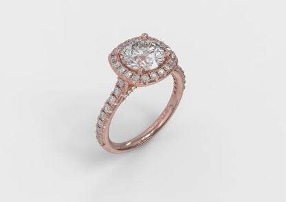 Timeless Euro Halo Round Engagement Ring