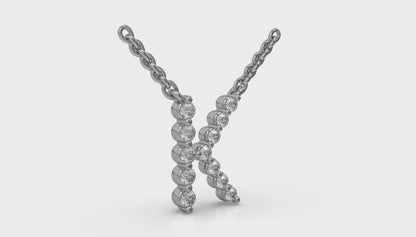 Diamond Alphabet Pendant Necklace, K