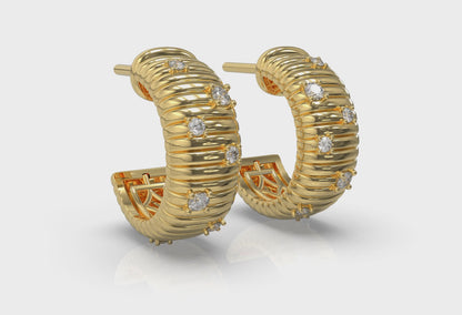 Fluted Hoop Earrings