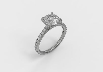 Matching Band for Classic Cathedral Engagement Ring with a Hidden Halo
