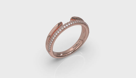 Open Stackable Pave Wedding Band