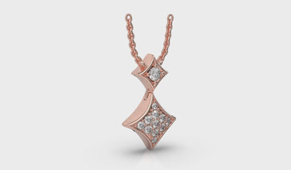 Diamond Cluster Double Vlora Star Pendant Necklace