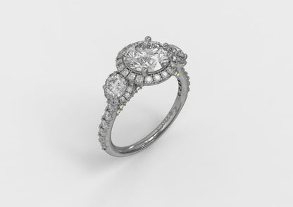 Triple Halo Round Engagement Ring
