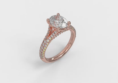 Matching Band for Splendid Cathedral Split Shank Oval Engagement Ring