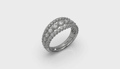 Diamond Three Row Ring