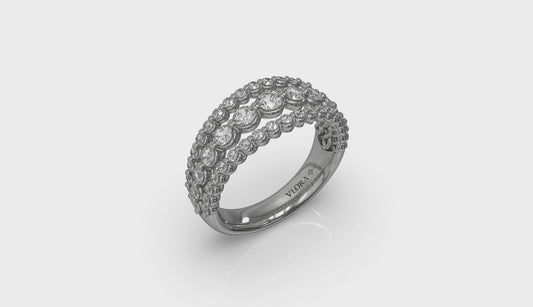 Diamond Three Row Ring