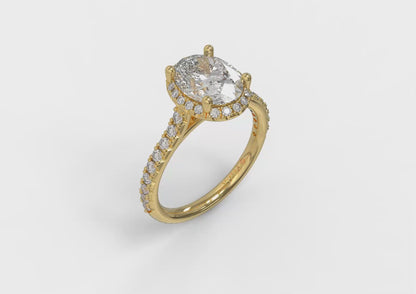 Graceful Halo Oval Engagement Ring
