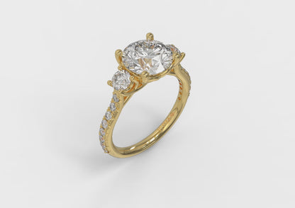 Woven Embrace Three Stone Engagement Ring