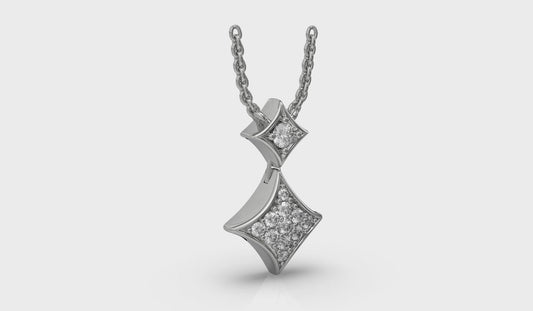 Diamond Cluster Double Vlora Star Pendant Necklace