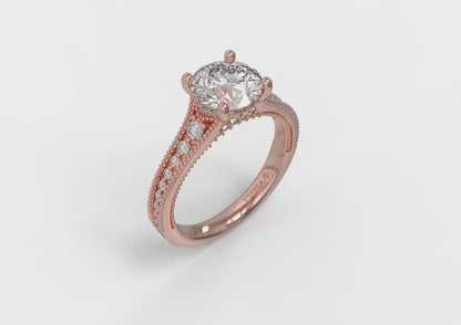Intricate Hidden Halo Engagement Ring