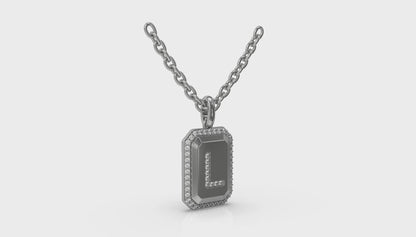 Diamond Medallion Alphabet Pendant Link Necklace, L
