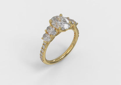 Quintet Oval Engagement Ring