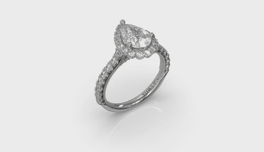 Timeless Pear Halo Engagement Ring