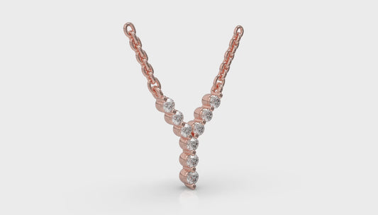 Diamond Alphabet Pendant Necklace, Y