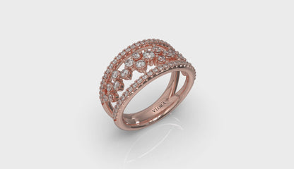 Floating Diamond Cluster Ring
