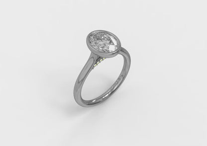 Singular Oval Bezel Engagement Ring