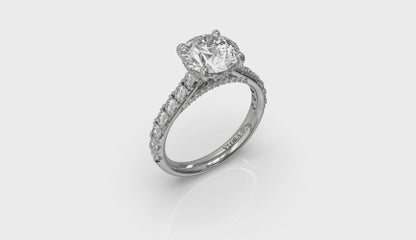 Timeless Cathedral Engagement Ring with Hidden Halo