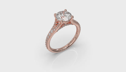 Charming Cathedral Split Shank Engagement Ring