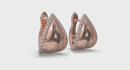 Diamond Trinity Huggie Earrings