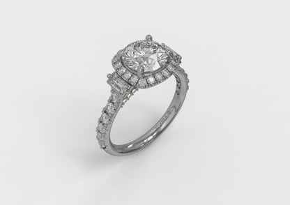 Matching Band for Harmony Trio Halo Engagement Ring