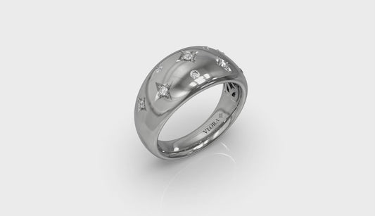 Diamond Vlora Star Dome Ring