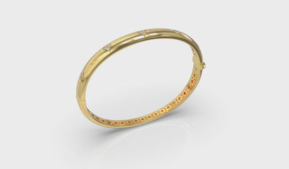 Diamond Vlora Star Hinged Bangle