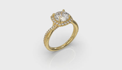 Entwined Euro Halo Round Engagement Ring