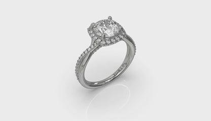 Entwined Euro Halo Round Engagement Ring