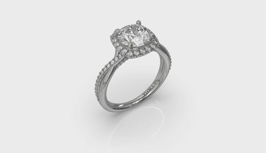 Entwined Euro Halo Round Engagement Ring