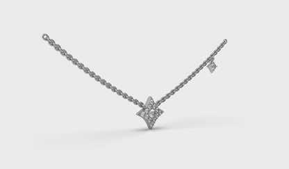 Diamond Cluster Vlora Star Double Pendant Necklace