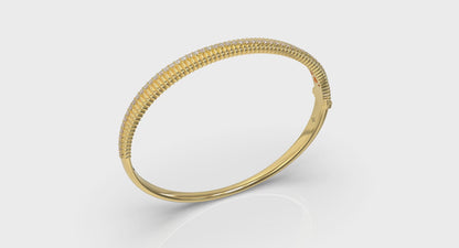 Fluted Bangle with Diamonds