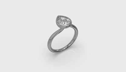Teardrop Bezel Engagement Ring