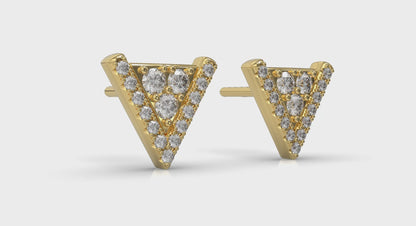 Diamond Trinity Stud Earrings