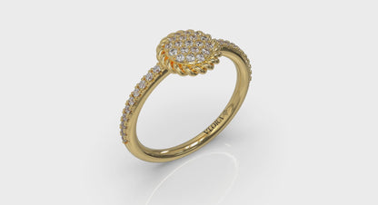 Round Shaped Diamond Pavé Ring