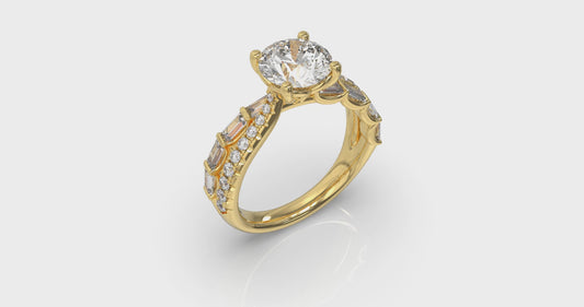 Entwined Round Diamond Engagement Ring