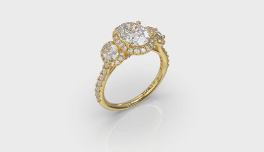 Triple Halo Oval Engagement Ring