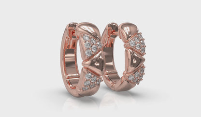 Double Diamond Trinity Huggie Earrings