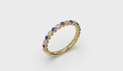 Diamond and Blue Sapphire Ring
