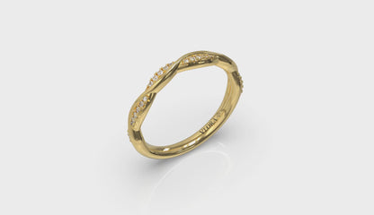 Twisted Pavé Diamond Band