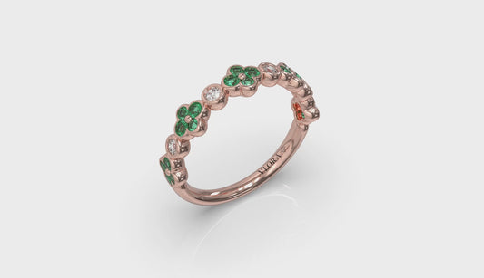 Emerald Bloom Diamond Band