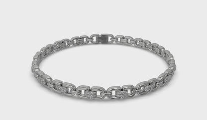Linked Curves with Diamond Accent Bracelet