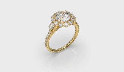 Enchanted Floral Halo Engagement Ring