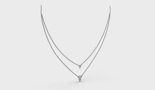 Diamond Open Trinity Two Row Necklace